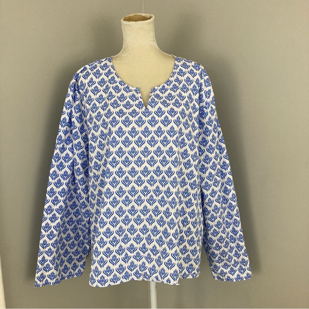 Ella Simone cotton pullover blouse summer resort boho India beach plus size 2X